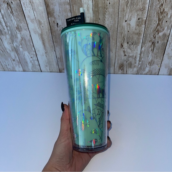 Starbucks Holiday Holographic Color Changing Tumbler Cold Cup Mint to Teal - Picture 3 of 5